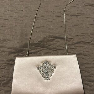 Elegant Cream Embellished Clutch